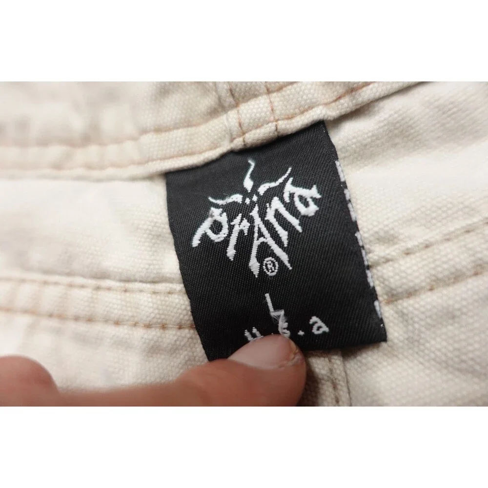 PrAna Relaxed Fit Mens Size‎ L 100% Cotton White Hiking Cargo Pants
